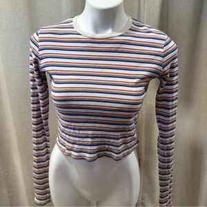 Striped Long Sleeve Ribbed Top